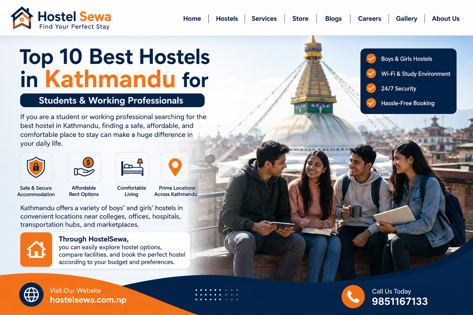 Top 10 Best Hostels in Kathmandu for Students & Working Professionals